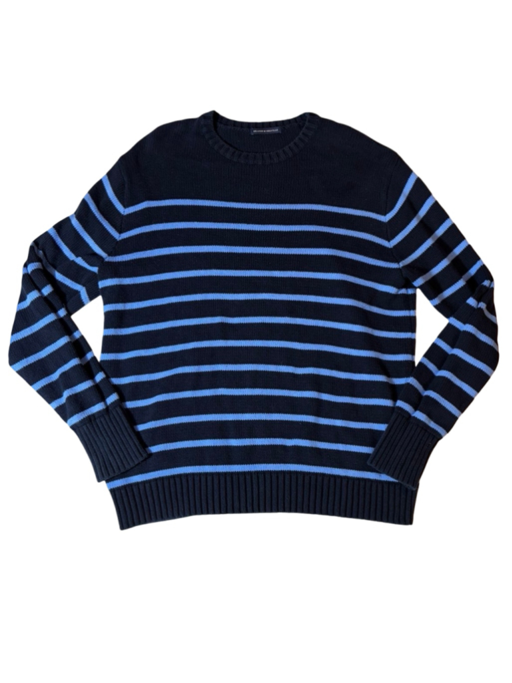 Brandy Melville Navy Blue Striped Oversized Knit Sweater Preppy Coastal